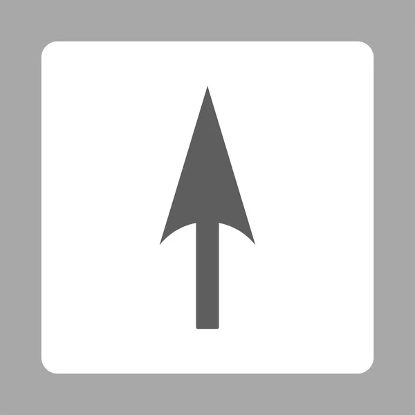 Flecha Axis Y plana de color gris oscuro y blanco botón redondeado — Vector de stock