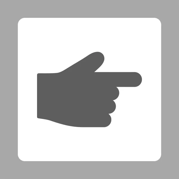 Dedo indicador plana cinza escuro e branco cores arredondadas botão —  Vetores de Stock