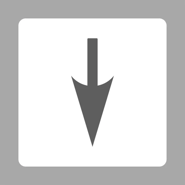 Skarpa NEDPIL platta mörk grå och vita färger rundade knappen — Stock vektor