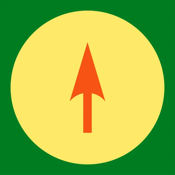 Arrow Axis Y flat orange and yellow colors round button — 图库矢量图片