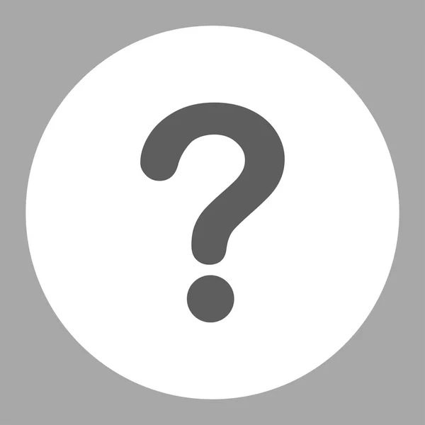 Question flat dark gray and white colors round button — Stockový vektor
