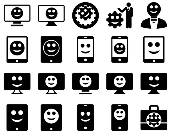 Tools, options, smiles, displays, devices icons — Stock Photo, Image