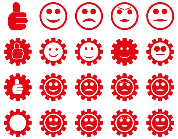 Einstellungen und Lächeln Zahnräder Symbole — Stockfoto