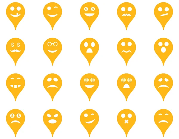 Emotion map marker icons. — Stock Photo, Image