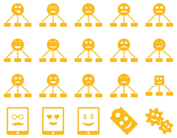 Smile, emotion, relations and tablet icons — Stock Photo, Image