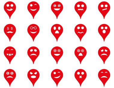 Duygu harita işaretleyici simgeler.