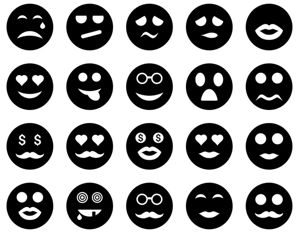 Иконы улыбки и эмоций — стоковый вектор