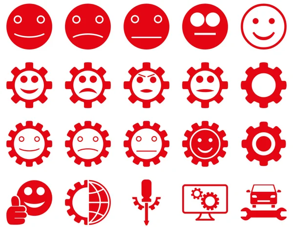 Tools and Smile Gears Icons — Stock Vector