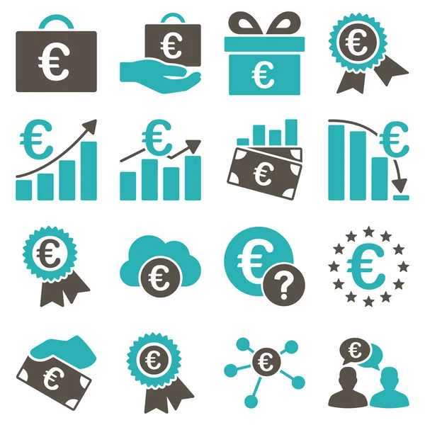 Euro banking business and service tools icons — Stock Photo, Image