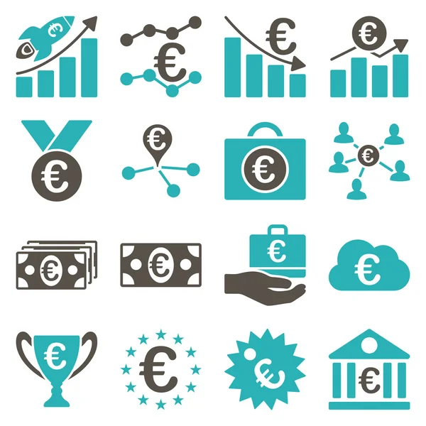 Euro banking business and service tools icons — Stock Photo, Image