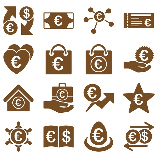 Euro-banki és szolgáltatás eszközök ikonok — Stock Fotó