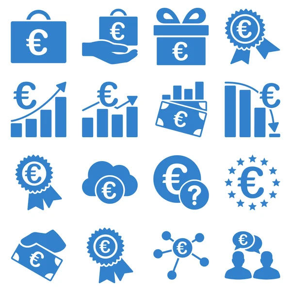 Euro banking business and service tools icons — Stock Photo, Image