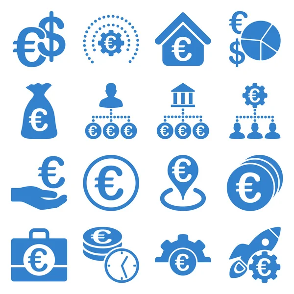 Euro banking icônes d'outils d'affaires et de services — Photo