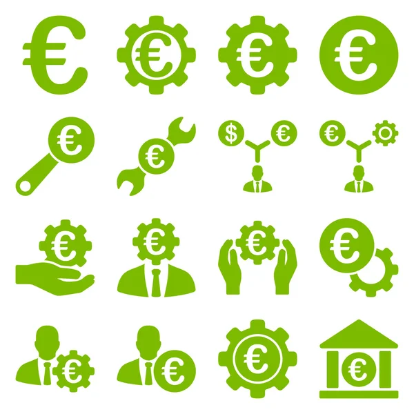 Euro bankacılık iş ve hizmet araçları simgeler