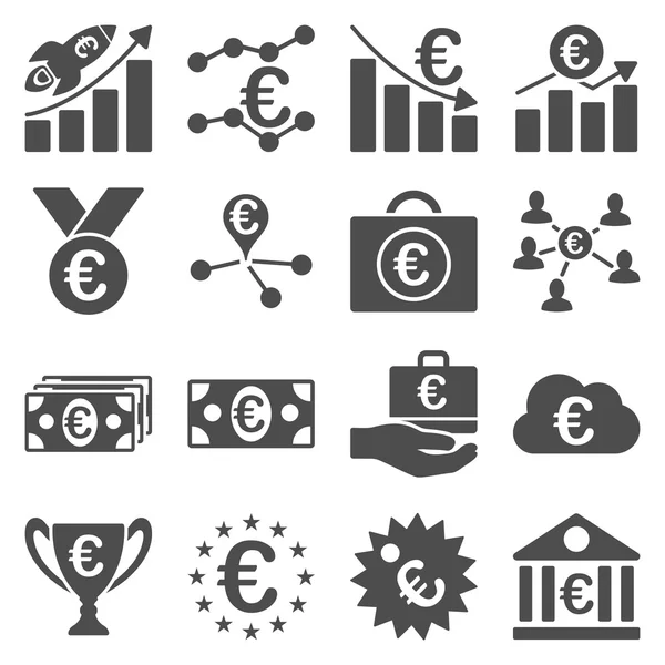 Euro banking business and service tools icons — Stock Photo, Image