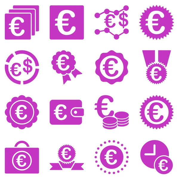Iconos de negocio y herramientas de servicios bancarios en euros —  Fotos de Stock