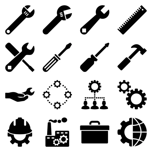 Opciones y herramientas de servicio icono conjunto —  Fotos de Stock
