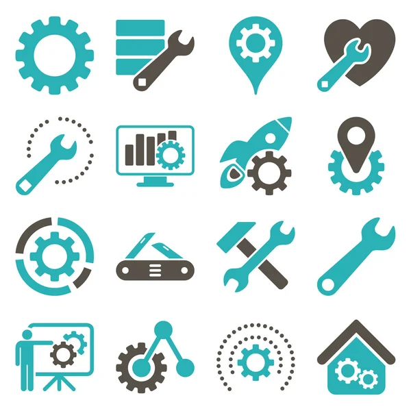 Options and service tools icon set — Stock Vector