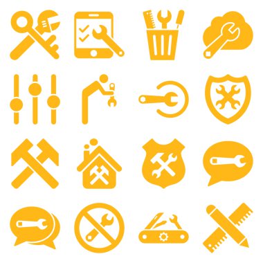 Seçenekleri ve hizmet araçları simge seti