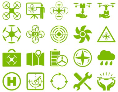 Hava uçak ve quadcopter aracı simgeler