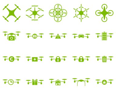 Hava uçak ve quadcopter aracı simgeler