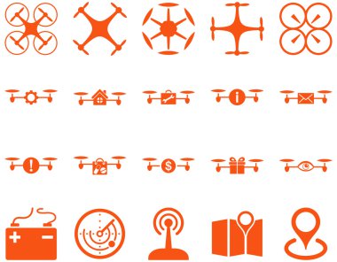 Hava uçak ve quadcopter aracı simgeler
