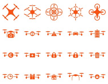 Hava uçak ve quadcopter aracı simgeler