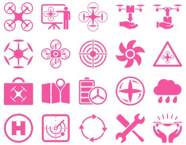 Hava uçak ve quadcopter aracı simgeler