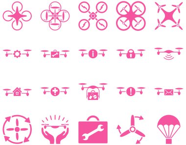 Hava uçak ve quadcopter aracı simgeler