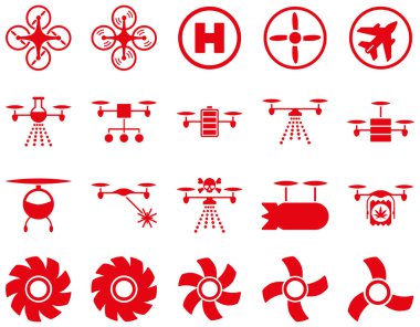 Hava uçak ve quadcopter aracı simgeler