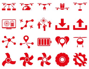 Hava uçak ve quadcopter aracı simgeler