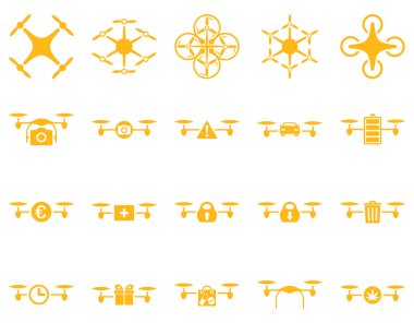 Hava uçak ve quadcopter aracı simgeler