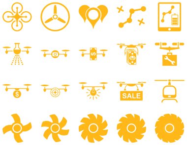 Hava uçak ve quadcopter aracı simgeler