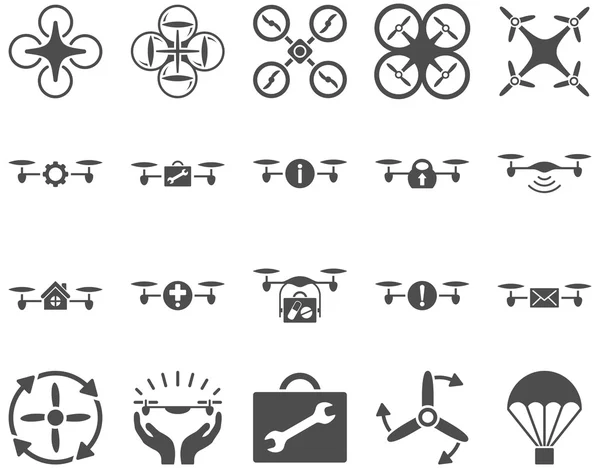 Air drone and quadcopter tool icons — Stock Photo, Image