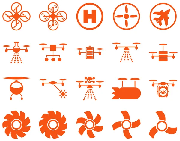 Iconos de herramientas de dron de aire y quadcopter — Foto de Stock