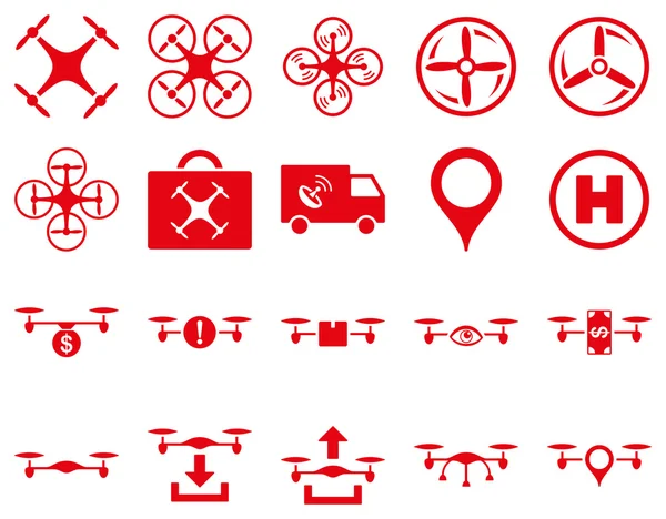 Iconos de herramientas de dron de aire y quadcopter —  Fotos de Stock