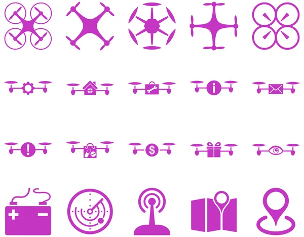 Hava uçak ve quadcopter aracı simgeler