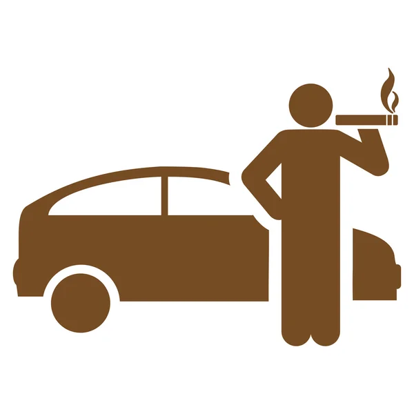 Raucher-Taxifahrer-Ikone aus Business-Bicolor gesetzt — Stockvektor