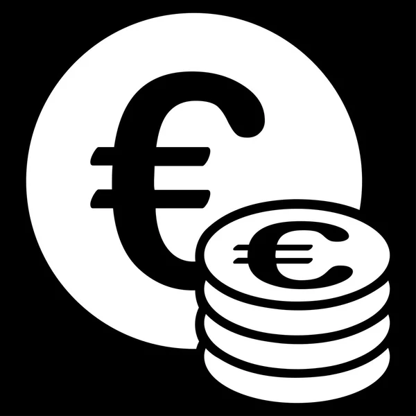 Euro moneda pila icono — Vector de stock