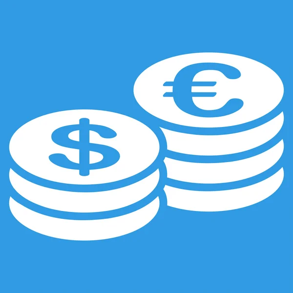 Mynt dollar euro ikonen — Stock vektor