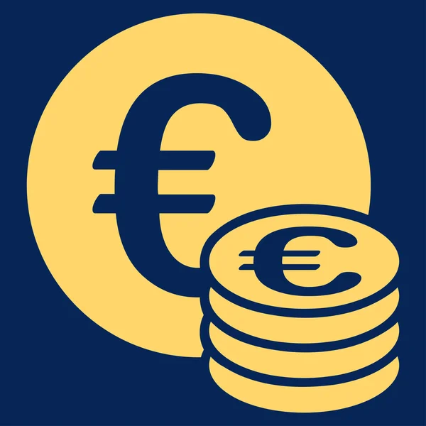 Euro munt stapel pictogram — Stockvector