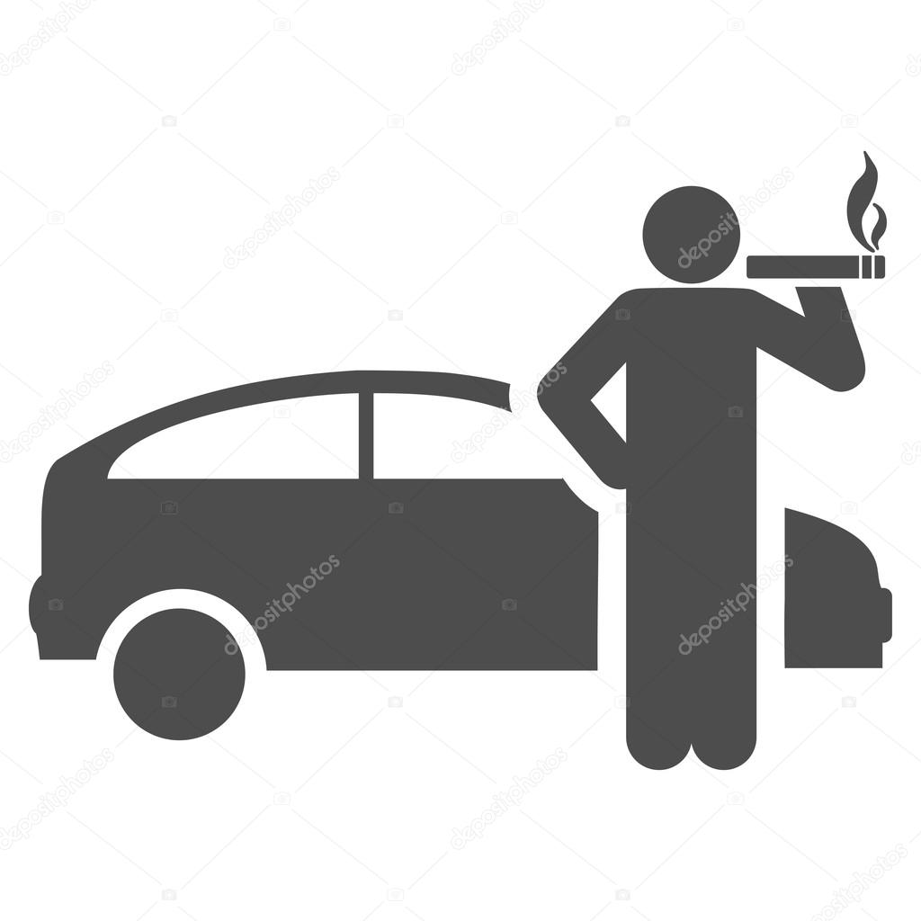 Smoking taxi driver icon from Business Bicolor Set