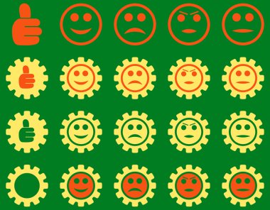 Ayarları ve gülümseme Gears simgeler