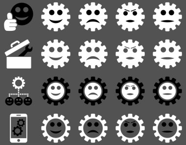 Araçlar ve gülümseme Gears simgeler