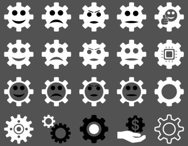 Araçlar ve gülümseme Gears simgeler