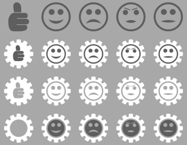 Ayarları ve gülümseme Gears simgeler