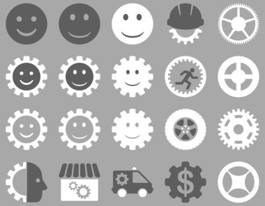 Araçlar ve gülümseme Gears simgeler
