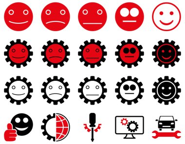 Araçlar ve gülümseme Gears simgeler