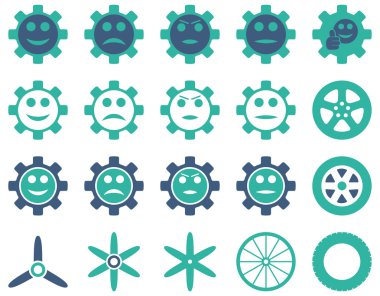 Araçlar ve gülümseme Gears simgeler