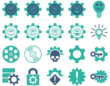 Araçlar ve gülümseme Gears simgeler